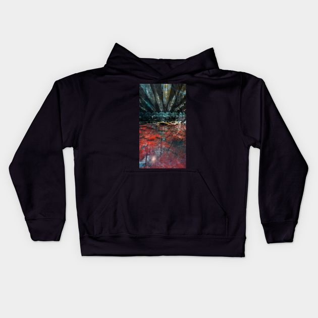 the crimson city in wetland architectural collage Kids Hoodie by jorge_lebeau